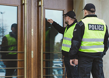 Policemen Knocking on the door